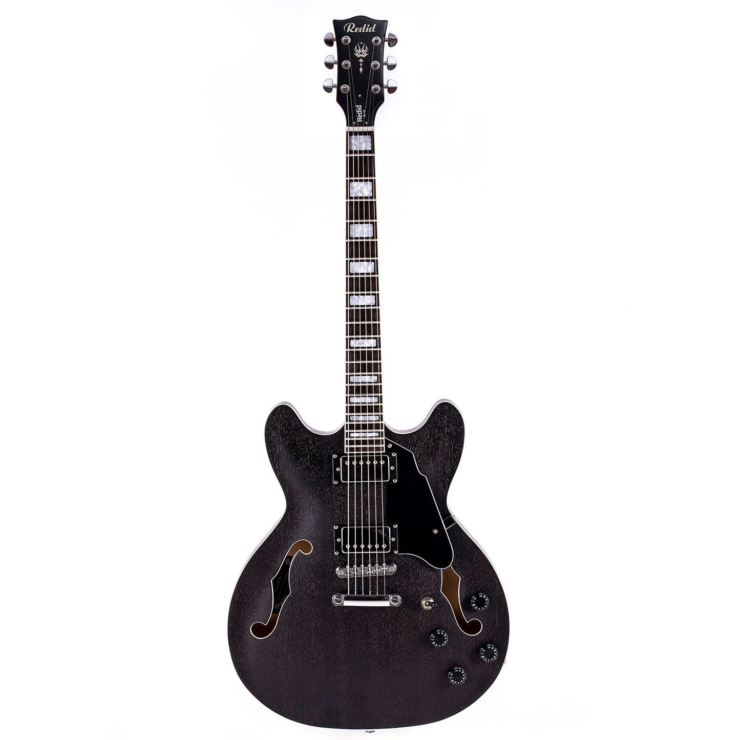 Redid Semi-Hollow Body Electric Guitar with Matte Finish, Sapele Veneer, Canadian Maple Neck, Humbucker Pickups