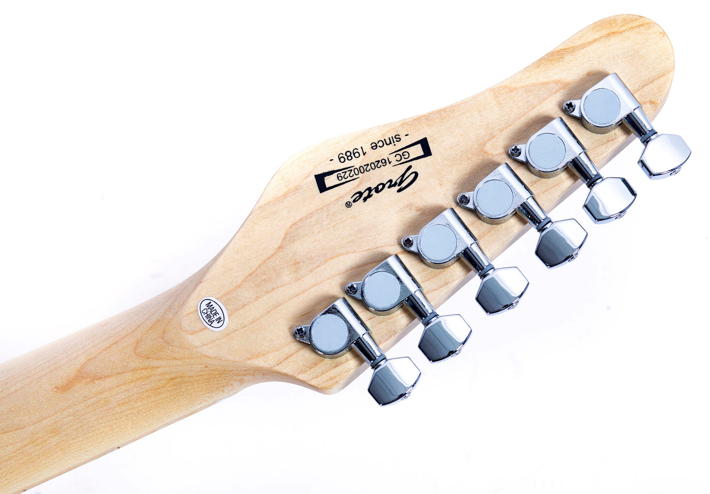 Grote Electric Guitar Semi-Hollow Body Single F-Hole Printed Tele Style Guitar Full-Size Basswood with Canadian Maple neck Chrome Hardware