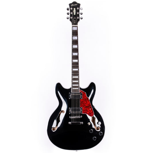 Grote Electric Jazz Guitar Semi-Hollow Body Multi-ply Binding Humbucker Pickups Picks Case