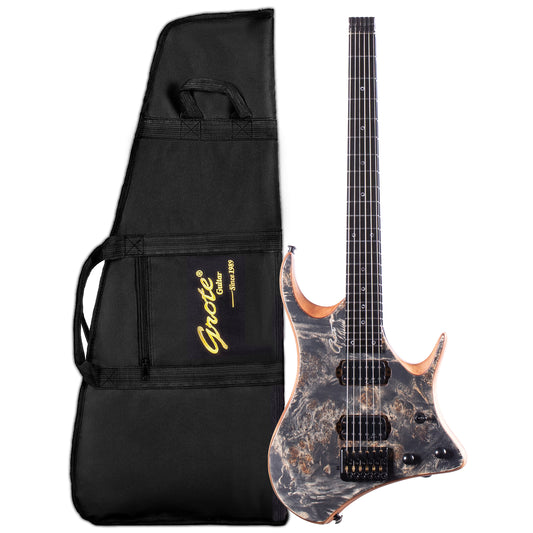 Grote Headless 6 Strings Electric Guitar Mahogany Body with Gigbag GRHL-2