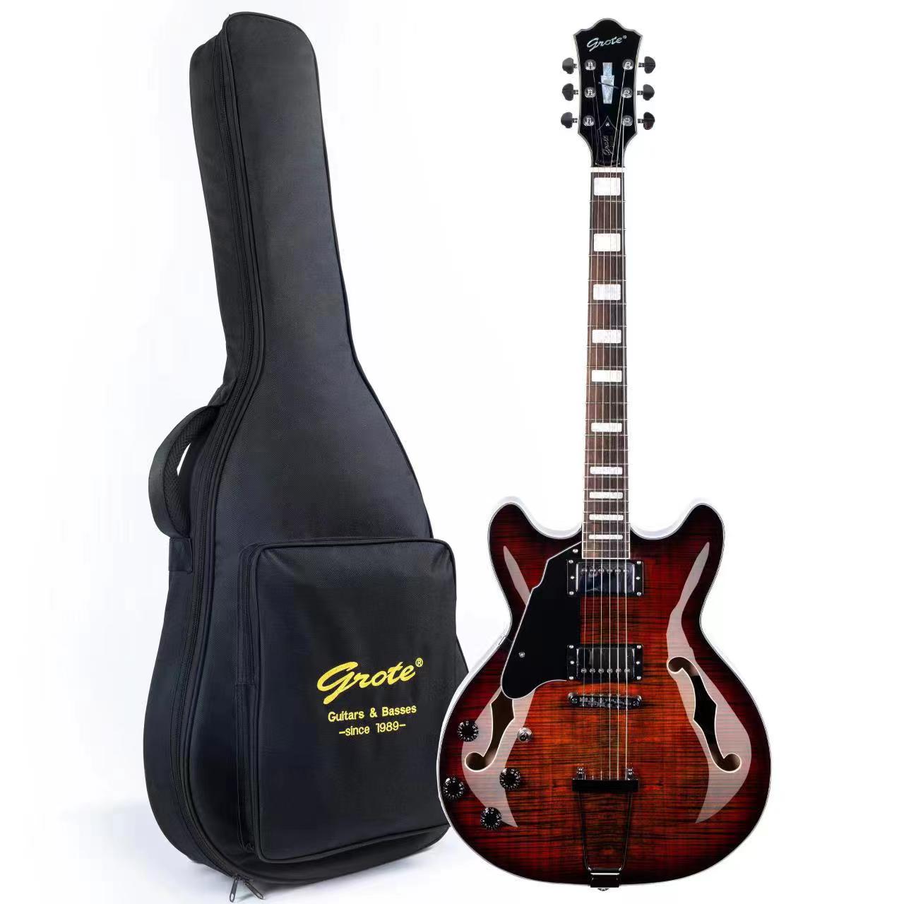 Grote Jazz Left-Handed Electric Guitar Semi-Hollow Body With