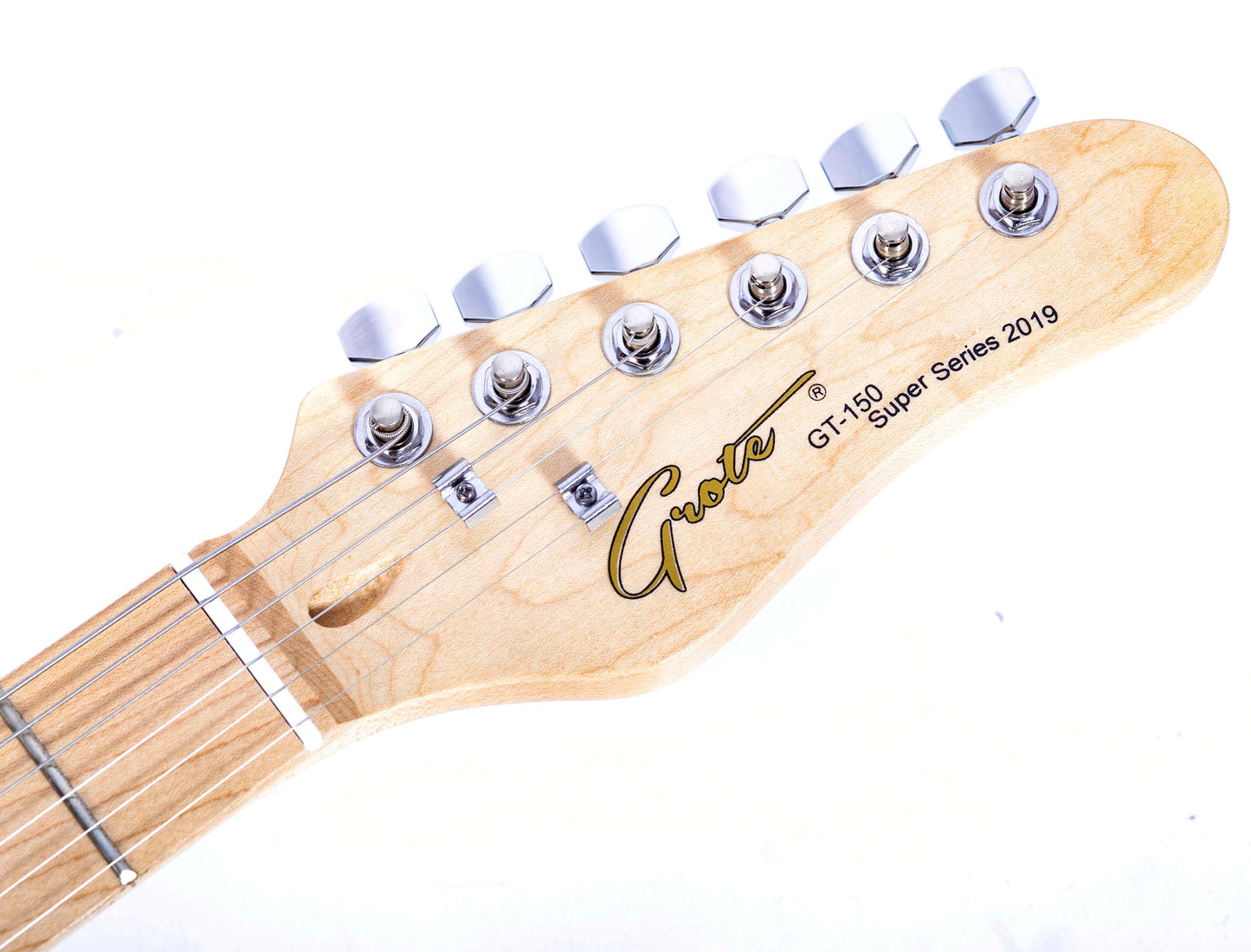 Grote Electric Guitar Semi-Hollow Body Single F-Hole Printed Tele Style Guitar Full-Size Basswood with Canadian Maple neck Chrome Hardware