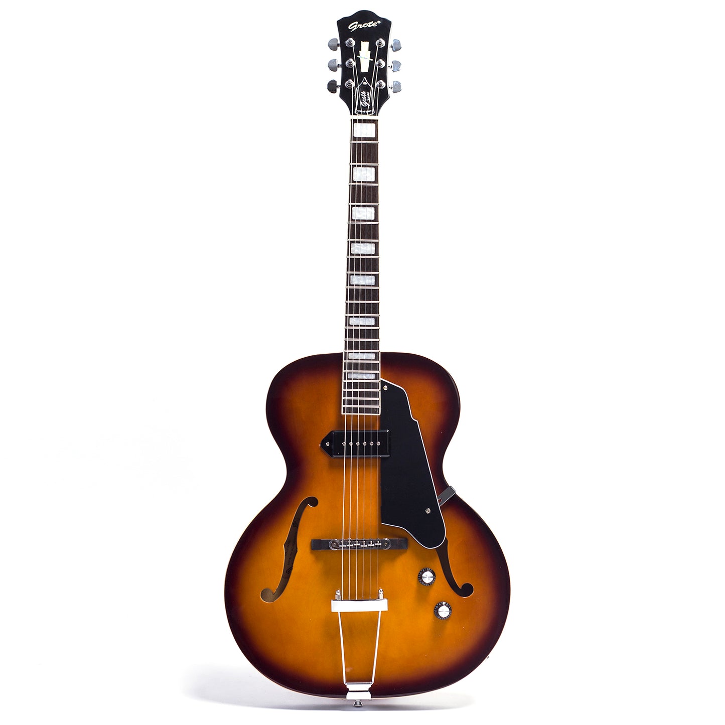 Grote Jazz Electric Guitar Hollow Body ZT Style Chrome Hardware P90 Pickup